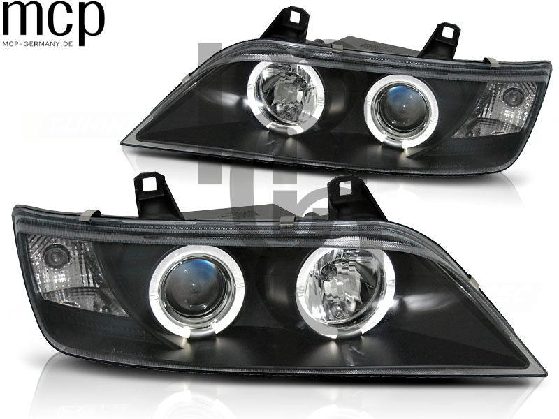 Angel Eyes Scheinwerfer Set für BMW Z3 Coupé / Roadster (01/1996 bis 2002) in Schwarz