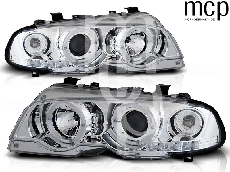 Angel Eyes Scheinwerfer Set für BMW 3er E46 Coupé (04/1999 bis 03/2003) in Chrom