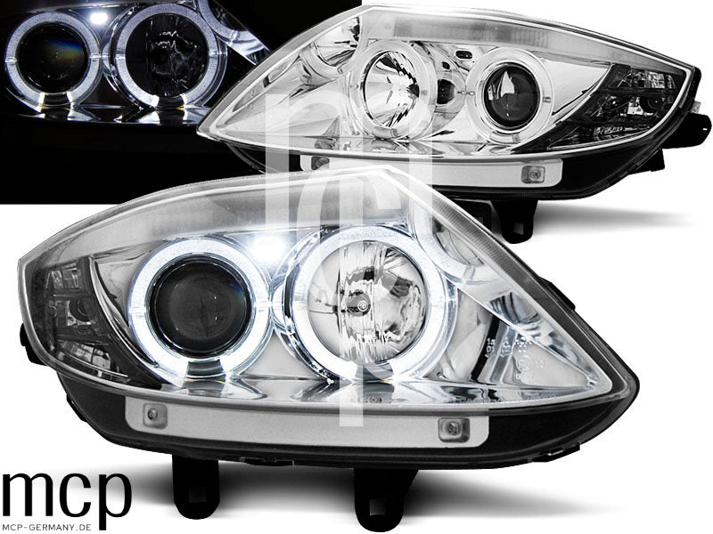 Angel Eyes Scheinwerfer Set für BMW Z4 E85 E86 (2002 bis 2008) in Chrom – Hauptansicht