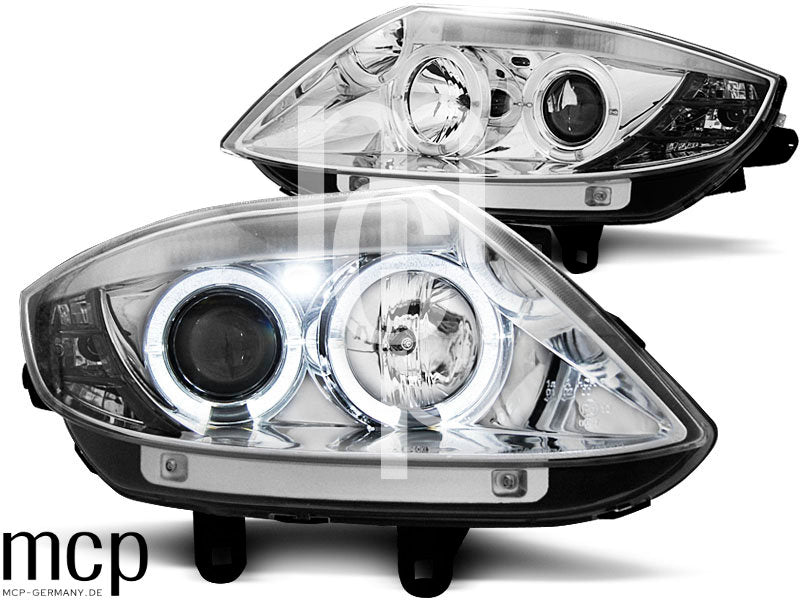 Angel Eyes Scheinwerfer Set für BMW Z4 E85 E86 (2002 bis 2008) in Chrom – weitere Ansicht