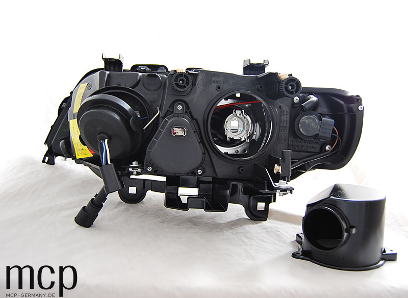 Xenon LED Angel Eyes Scheinwerfer Set für BMW X5 E53 (09/1999 bis 10/2003) in Schwarz – Rückansicht