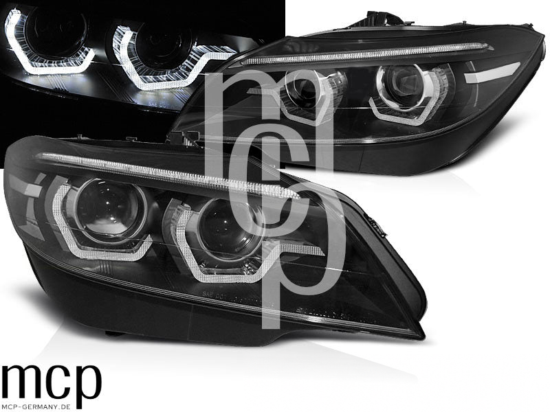 Xenon LED Tagfahrlicht Scheinwerfer Set für BMW Z4 E89 (2009 bis 2013) in Schwarz – LPBML4 Alt1 MCP Bereinigt