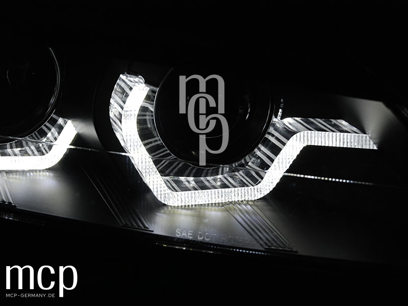 Xenon LED Tagfahrlicht Scheinwerfer Set für BMW Z4 E89 (2009 bis 2013) in Schwarz – LPBML4 MCP Zusatz 02 Leuchtdetail