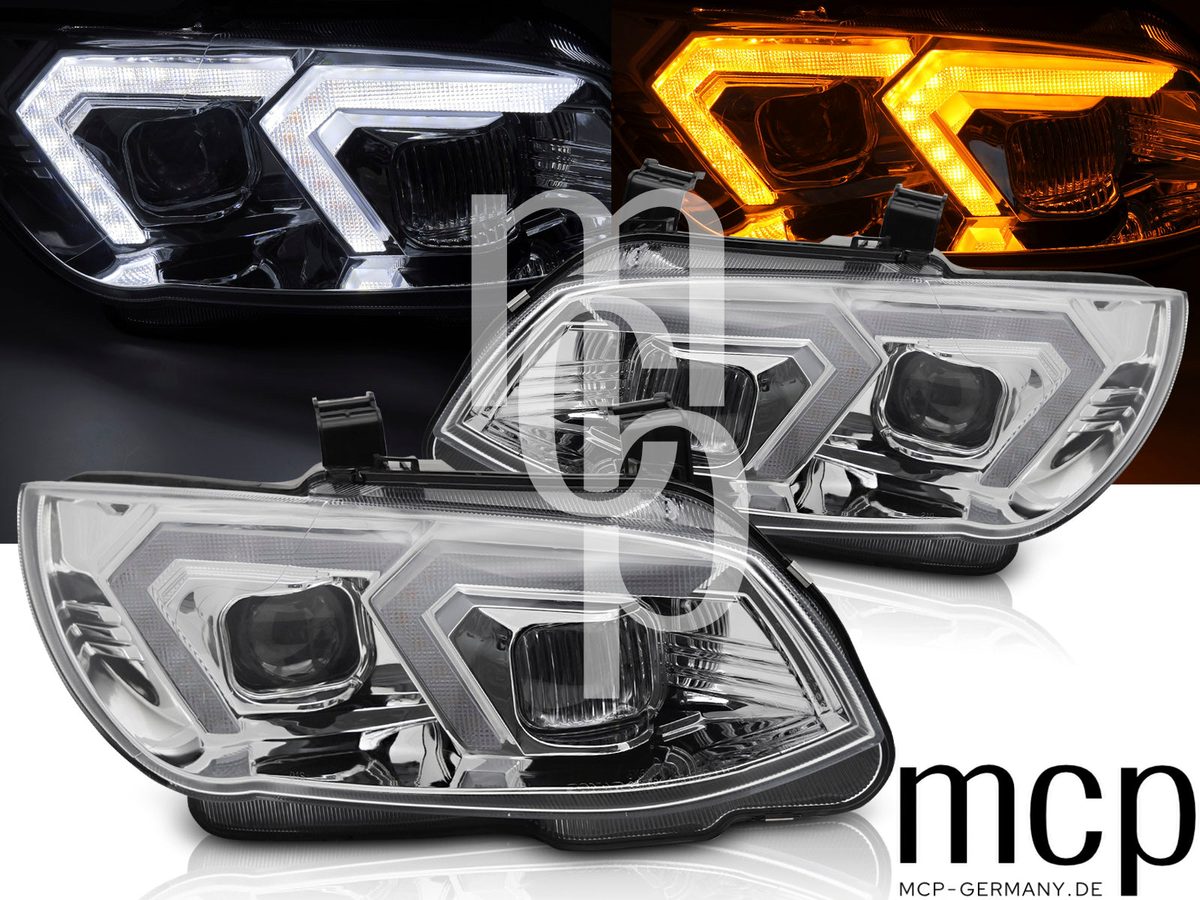 Voll LED Scheinwerfer Set für BMW 3er E92 / E93 LCI (2010 bis 2013) in Chrom mit LED Tagfahrlicht – Leuchtfunktionen