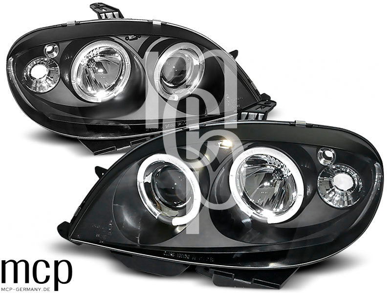 Angel Eyes Scheinwerfer Set für Citroën Saxo (09/1999 bis 06/2003) in Schwarz – Scheinwerfer-Set