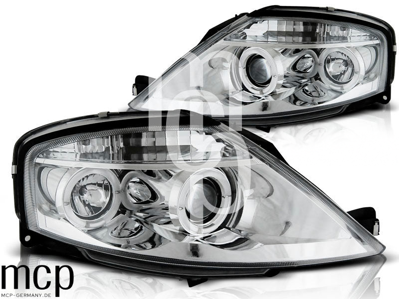 Angel Eyes Scheinwerfer Set für Citroën C3 (03/2002 bis 2009) in Chrom – Scheinwerferpaar