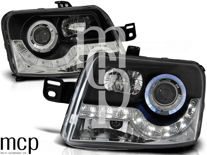 Scheinwerfer Set für Fiat Panda (2003 bis 2012) in Schwarz