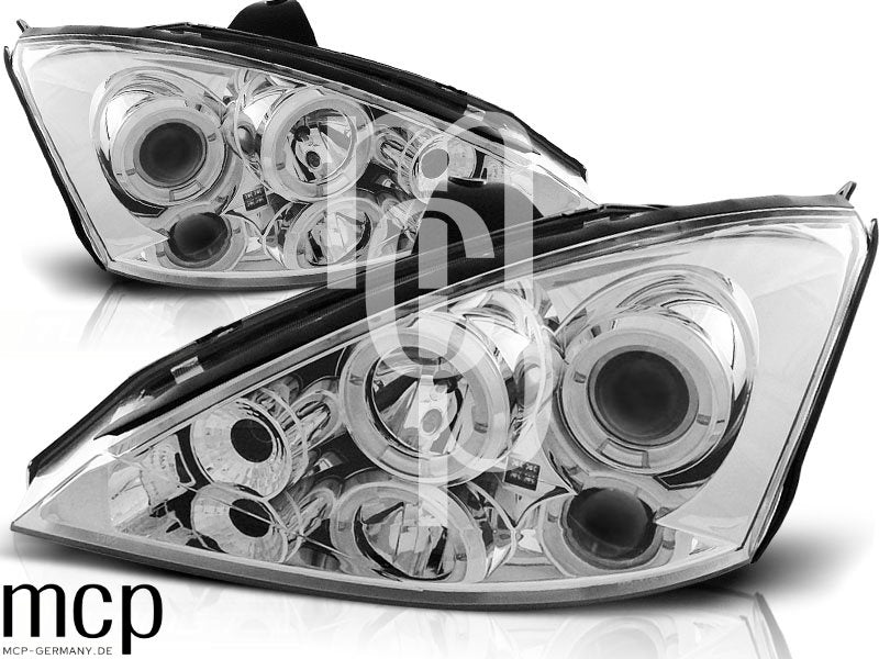 Angel Eyes Scheinwerfer Set für Ford Focus (11/2001 bis 10/2004) in Chrom