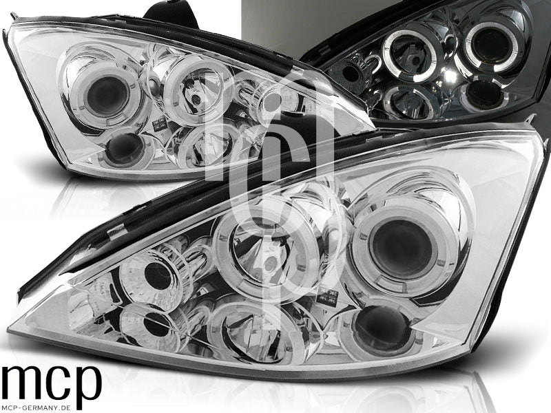 Angel Eyes Scheinwerfer Set für Ford Focus (11/2001 bis 10/2004) in Chrom