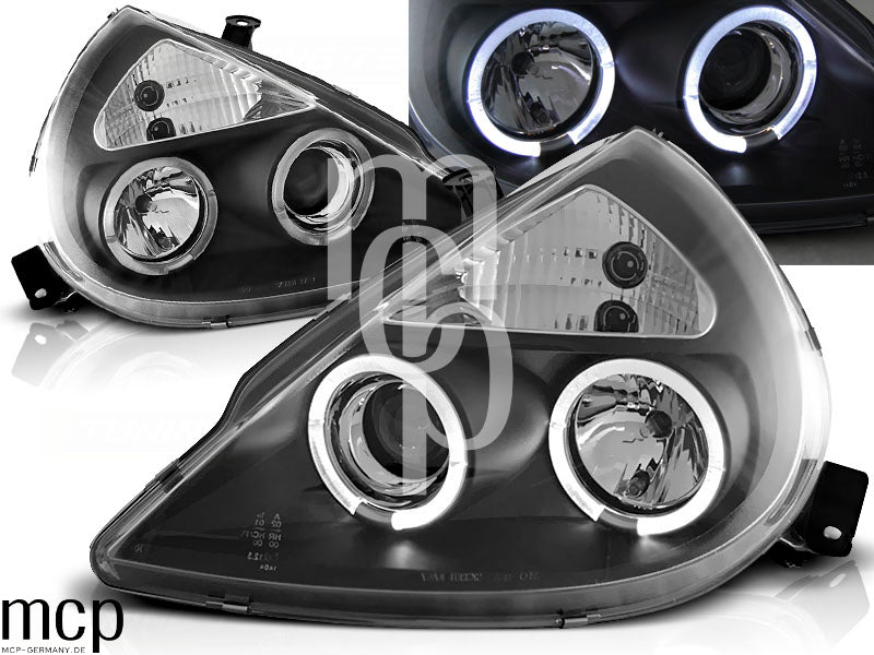 Angel Eyes Scheinwerfer Set für Ford KA (11/1996 bis 2008) in Schwarz