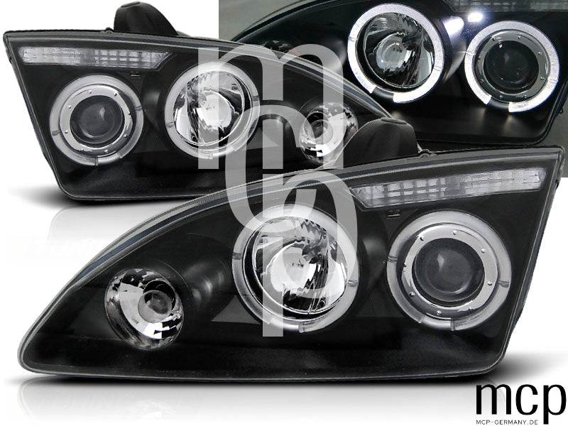 Angel Eyes Scheinwerfer Set für Ford Focus II (2004 bis 2008) in Schwarz