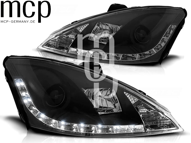 Scheinwerfer Set für Ford Focus (11/2001 bis 10/2004) in Schwarz