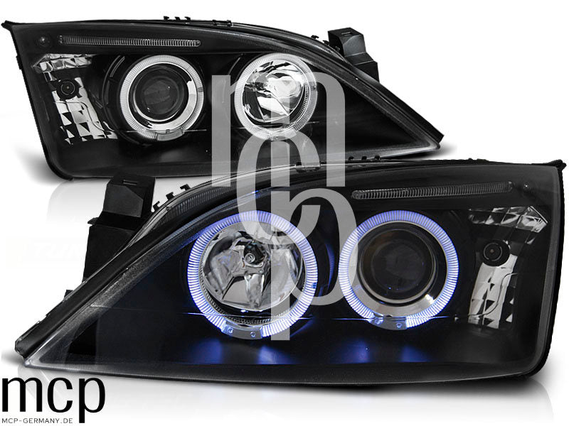 Angel Eyes Scheinwerfer Set für Ford Mondeo (2000 bis 2007) in Schwarz