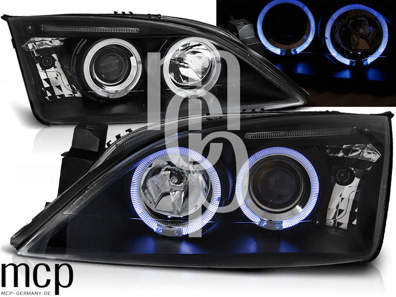 Angel Eyes Scheinwerfer Set für Ford Mondeo (2000 bis 2007) in Schwarz