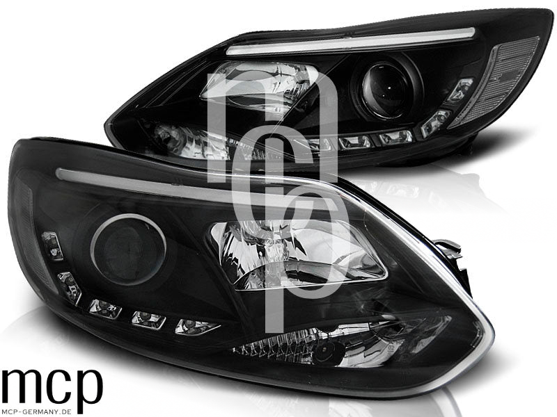 Scheinwerfer Set für Ford Focus MK3 (2011 bis 10/2014) in Schwarz – Produktansicht