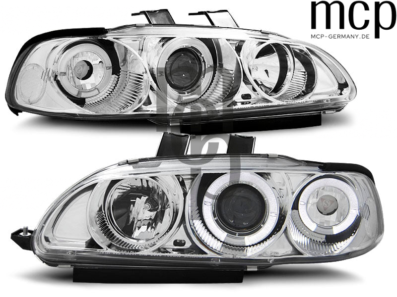 Angel Eyes Scheinwerfer Set für Honda Civic 2D/3D (09/1991 bis 08/1995) in Chrom – LPHO01 – Produktansicht