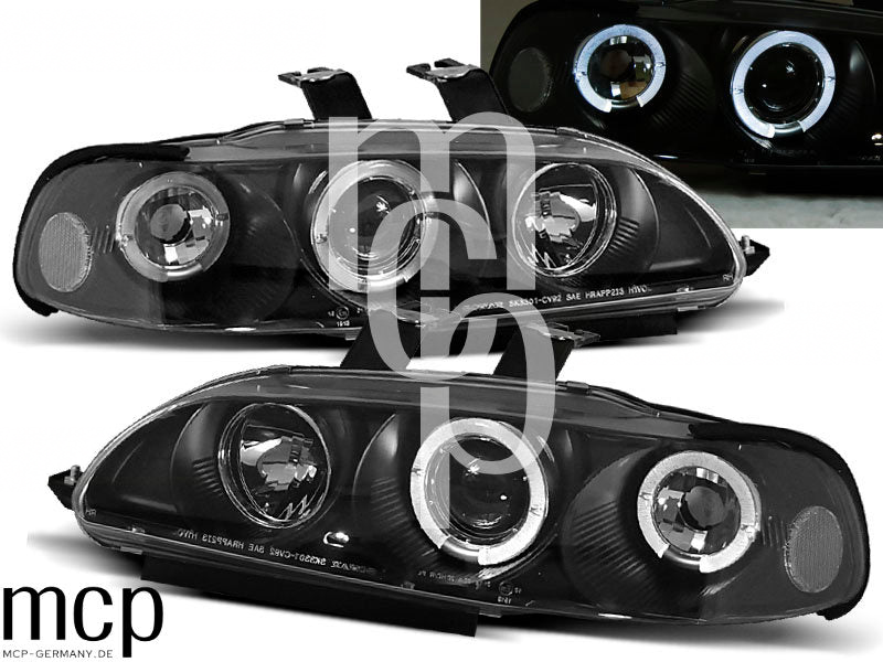 Angel Eyes Scheinwerfer Set für Honda Civic 2D/3D (09/1991 bis 08/1995) in Schwarz – LPHO02 – Titelmotiv