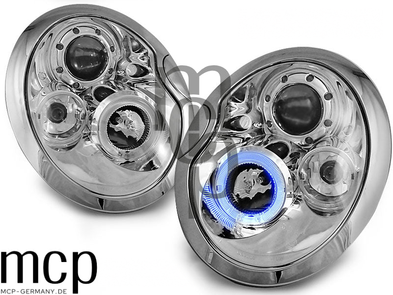 Angel Eyes Scheinwerfer Set für Mini Cooper (2001 bis 2004) in Chrom – LPMC01 – Titelmotiv