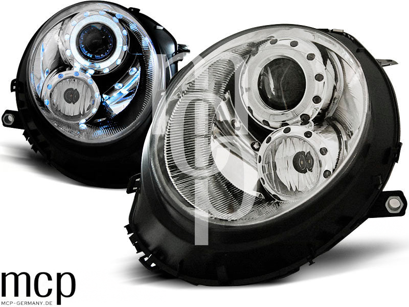 Angel Eyes Scheinwerfer Set für Mini Cooper (2006 bis 2014) in Chrom – LPMC05 – Titelmotiv
