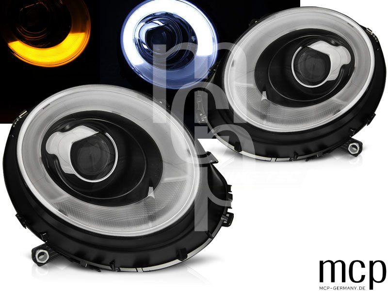 Scheinwerfer Set für BMW Mini (Cooper) (2006 bis 2014) in Schwarz
