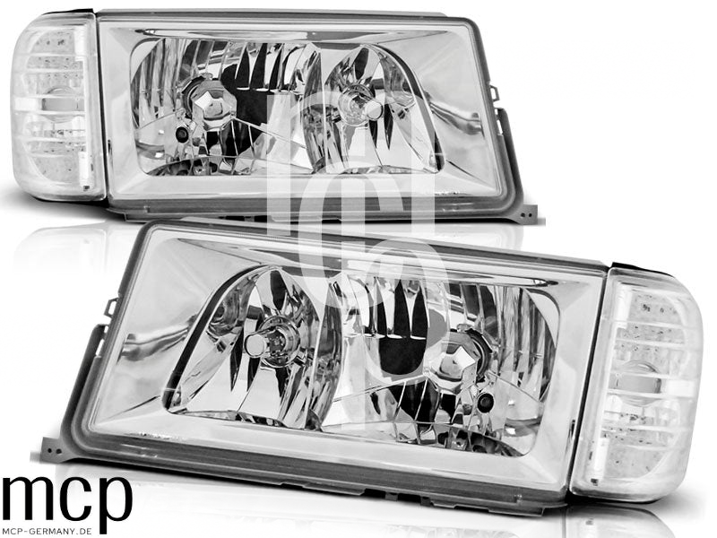 Scheinwerfer Set für Mercedes W201/190 (12/1982 bis 05/1993) in Chrom – MCP Produktbild