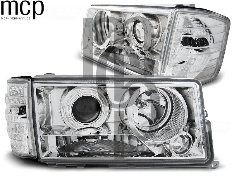 Scheinwerfer Set für Mercedes W201/190 (12/1982 bis 05/1993) in Chrom