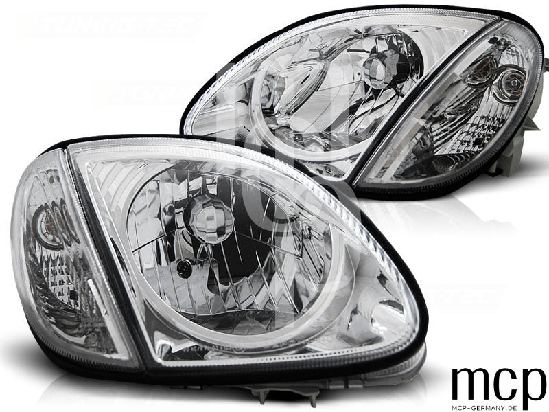 Scheinwerfer Set für Mercedes R170 SLK (1996 bis 2004) in Chrom