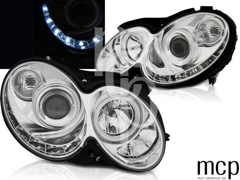 Scheinwerfer Set für Mercedes CLK W209 (2003 bis 2010) in Chrom