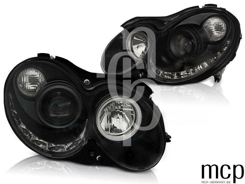 Scheinwerfer Set für Mercedes CLK W209 (2003 bis 2010) in Schwarz