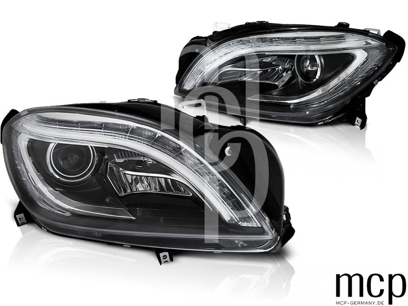 Scheinwerfer Set für Mercedes M-Klasse W166 (2011 bis 2015) in Schwarz – Produktansicht