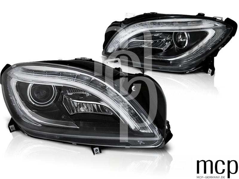Scheinwerfer Set für Mercedes M-Klasse W166 (2011 bis 2015) in Schwarz