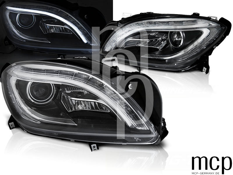 Scheinwerfer Set für Mercedes M-Klasse W166 (2011 bis 2015) in Schwarz