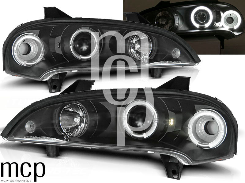Angel Eyes Scheinwerfer Set für Opel Tigra (09/1994 bis 12/2000) in Schwarz