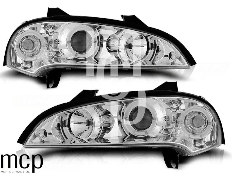 Angel Eyes Scheinwerfer Set für Opel Tigra (09/1994 bis 12/2000) in Chrom