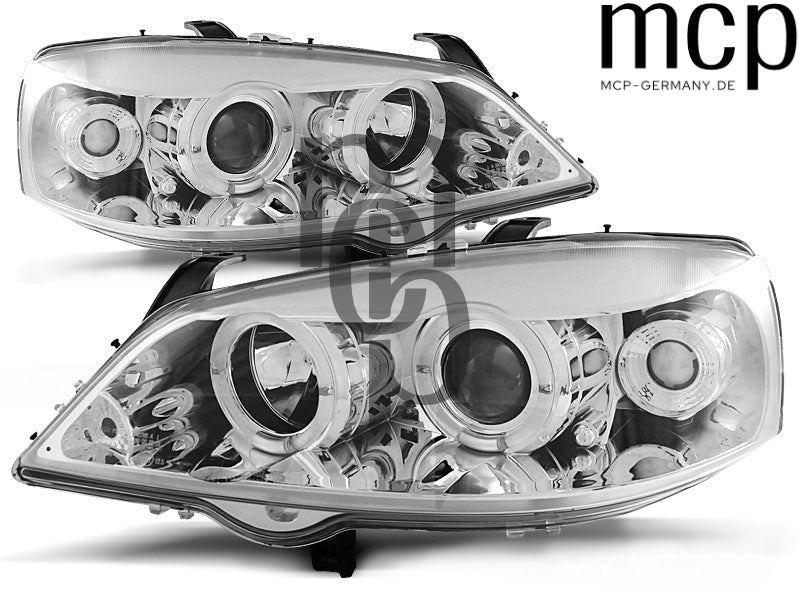Angel Eyes Scheinwerfer Set für Opel Astra G (09/1997 bis 02/2004) in Chrom