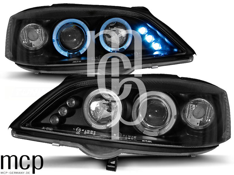 Angel Eyes Scheinwerfer Set für Opel Astra G (02/1998 bis 02/2004) in Schwarz