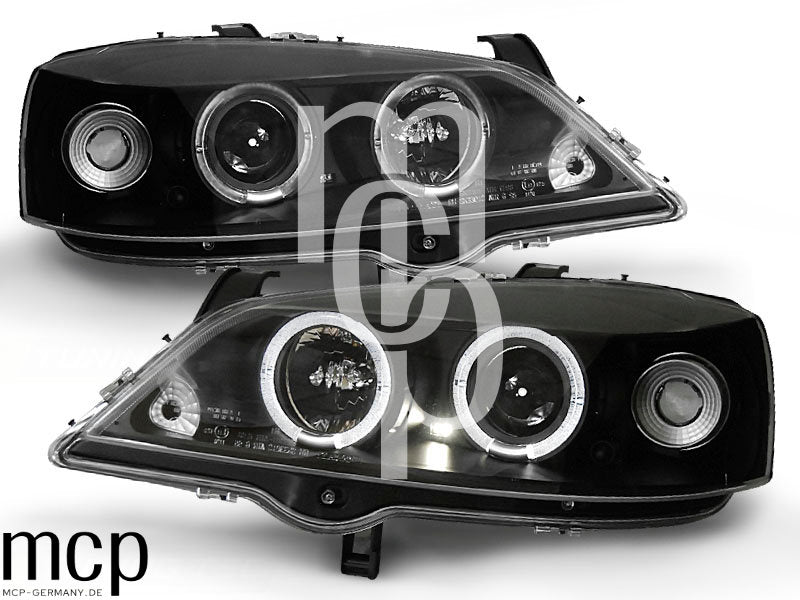 Angel Eyes Scheinwerfer Set für Opel Astra G (09/1997 bis 02/2004) in Schwarz