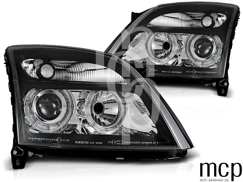 Angel Eyes Scheinwerfer Set für Opel Vectra C (04/2002 bis 08/2005) in Schwarz