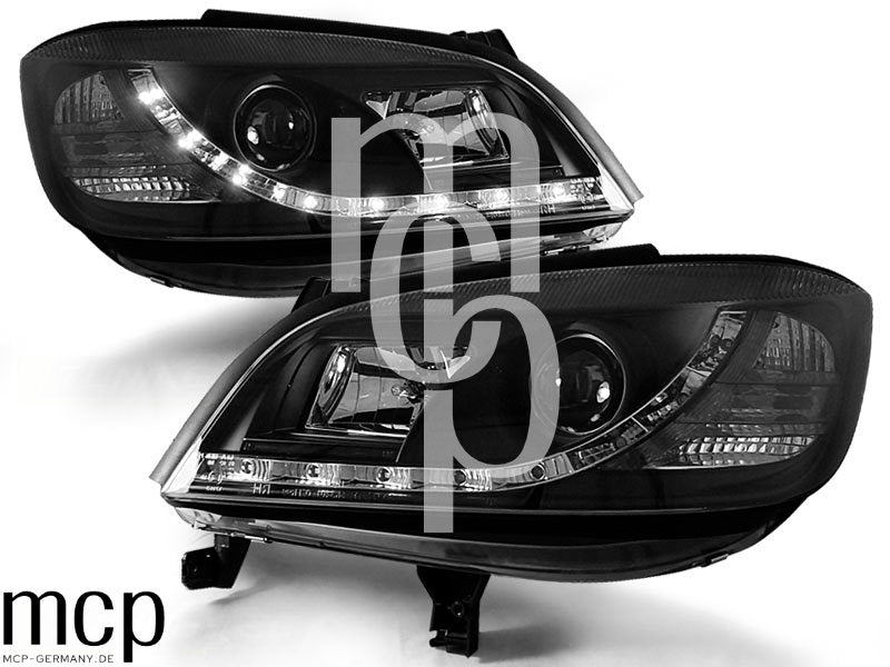 LED Tagfahrlicht Scheinwerfer Set für Opel Zafira (04/1999 bis 06/2005) in Schwarz