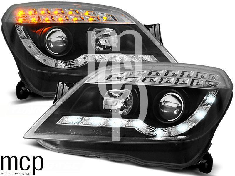 LED Scheinwerfer Set für Opel Astra H (03/2004 bis 2010) in Schwarz