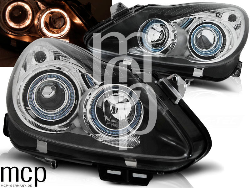 Angel Eyes Scheinwerfer Set für Opel Corsa D (04/2006 bis 2011) in Schwarz