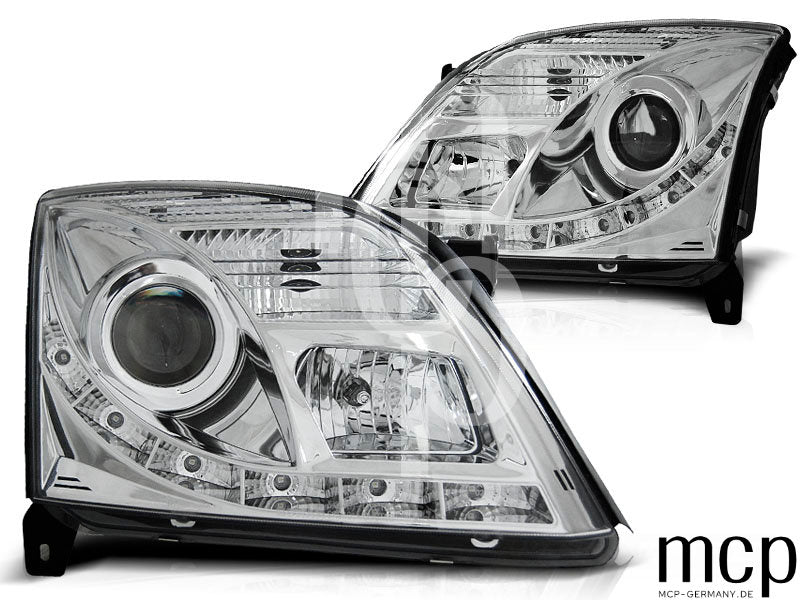 LED Tagfahrlicht Scheinwerfer Set für Opel Vectra C (04/2002 bis 08/2005) in Chrom