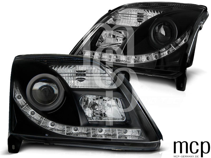 LED Tagfahrlicht Scheinwerfer Set für Opel Vectra C (04/2002 bis 08/2005) in Schwarz