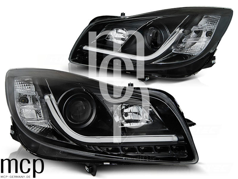 LED Tagfahrlicht Scheinwerfer Set für Opel Insignia (2008 bis 2012) in Schwarz