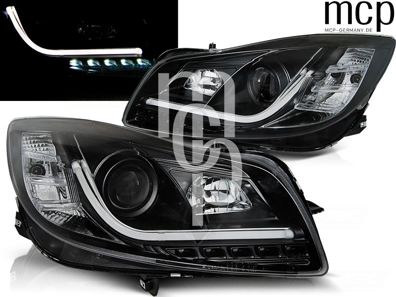 LED Tagfahrlicht Scheinwerfer Set für Opel Insignia (2008 bis 2012) in Schwarz
