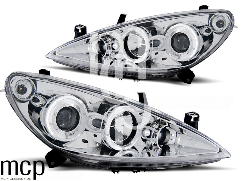 Angel Eyes Scheinwerfer Set für Peugeot 307 (04/2001 bis 06/2005) in Chrom