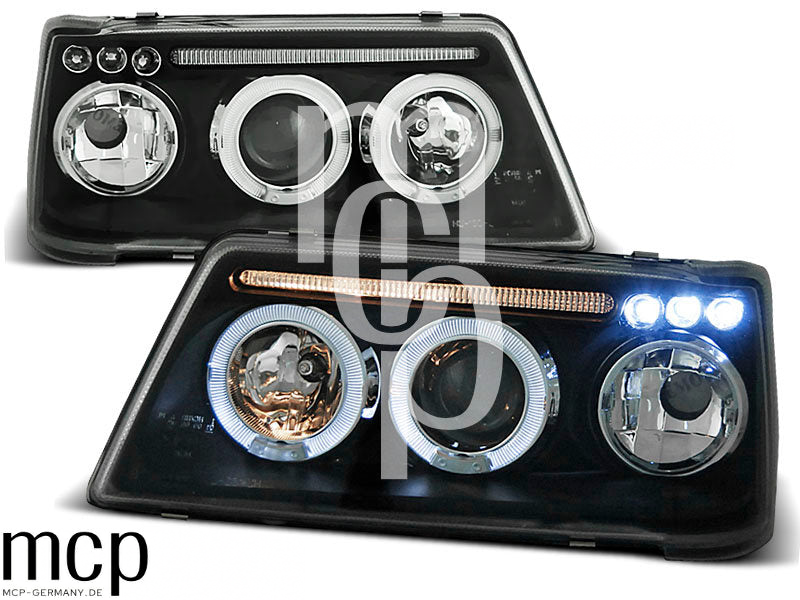 Angel Eyes Scheinwerfer Set für Peugeot 205 (09/1983 bis 10/1996) in Schwarz – Scheinwerfer-Set