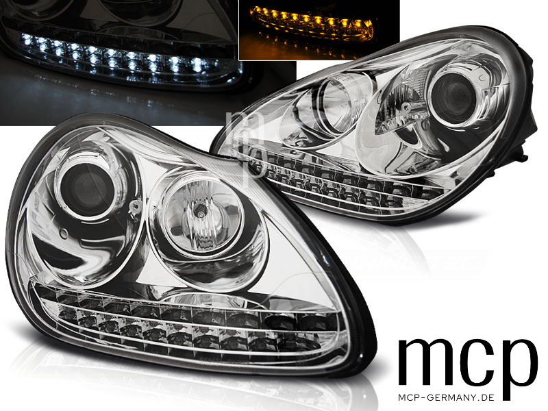 Porsche Cayenne 955 Xenon LED Scheinwerfer Set Chrom D1S 2002–2006