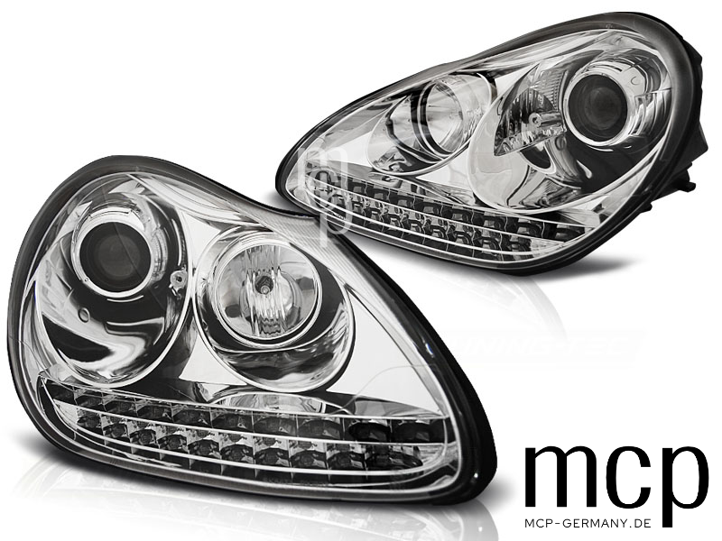 Porsche Cayenne 955 Xenon LED Scheinwerfer Set Chrom D1S 2002–2006