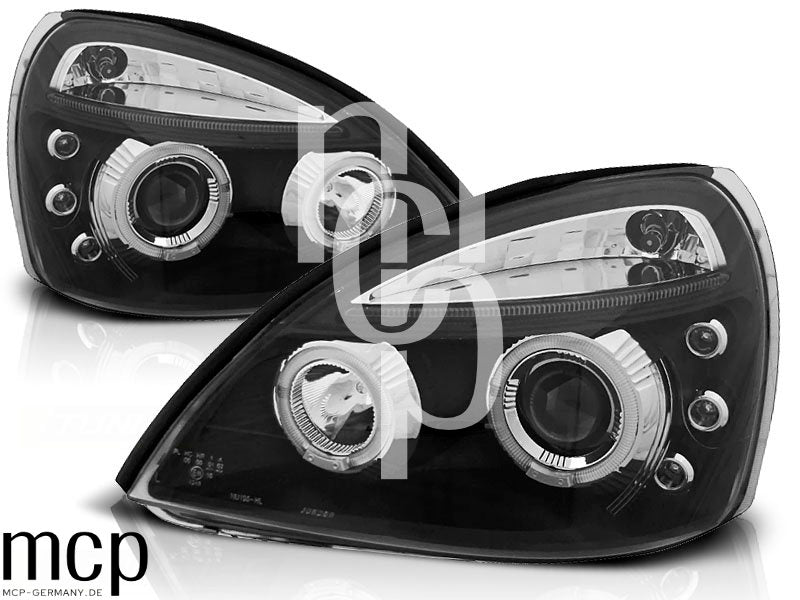 Angel Eyes Scheinwerfer Set für Renault Clio II (06/2001 bis 09/2005) in Schwarz